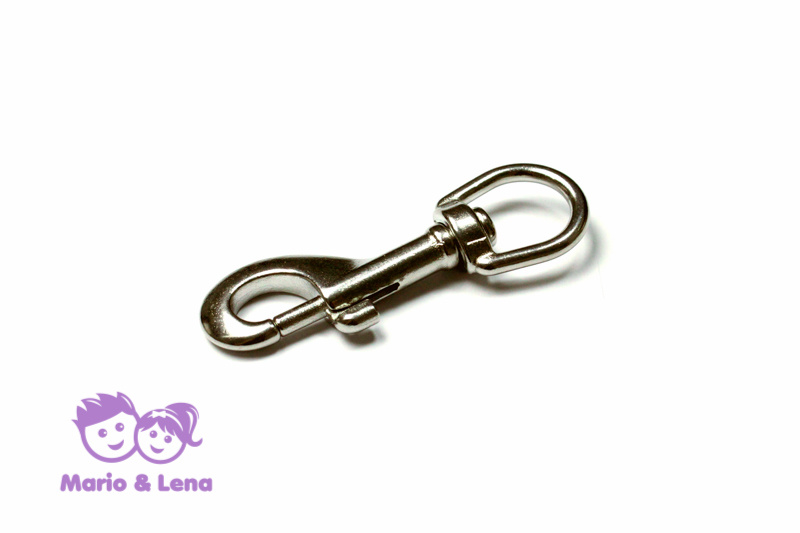 Carabiner with rolling swivel 20mm Silver
