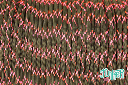 Meterware Type III 550 Cord, Farbe BLACK & NEON PINKX