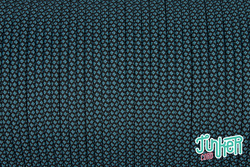 Meterware Type III 550 Cord, Farbe NEON TURQUOISE DIAMONDS