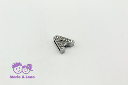 Strassbuchstabe - A - zum Aufschieben 14mm Silber
