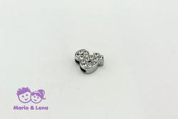 Rhinestone Sign - & - to bead 14mm Silver