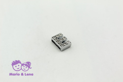 Strassbuchstabe - E - zum Aufschieben 14mm Silber