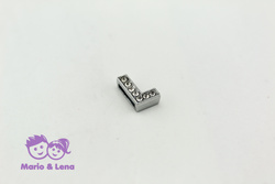 Rhinestone Letter - L - to bead 14mm Silver
