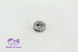 Rhinestone Letter - O - to bead 14mm Silver