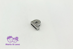 Strassbuchstabe - P - zum Aufschieben 14mm Silber