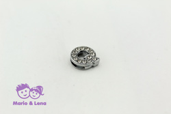 Rhinestone Letter - Q - to bead 14mm Silver