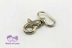 Scherenkarabinerhaken Halbrunde se 25 x 48mm Silber