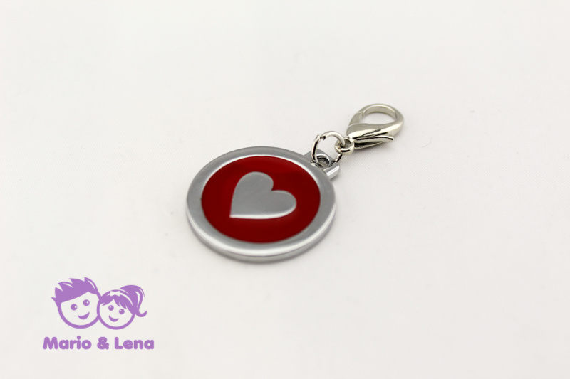 Collar Charm Heart Red
