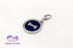 Collar Charm Bone Blue