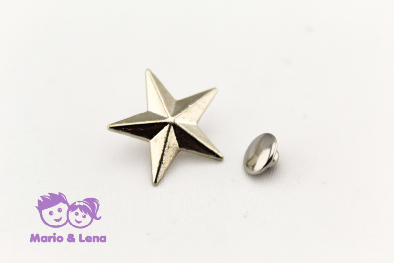 Rivet Star 19mm Silver