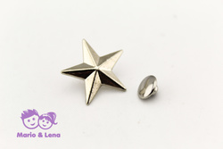 Zierniete Stern 19mm Silber