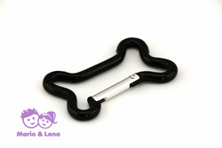 Aluminium Karabinerhaken Knochen 63mm Schwarz