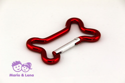 Aluminium Carabiner Bone 63mm Red anodized