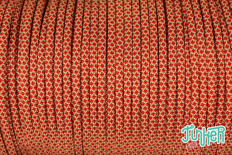 150 Meter Rolle Type III 550 Cord, Farbe SILVER GREY & IMPERIAL RED DIAMONDS