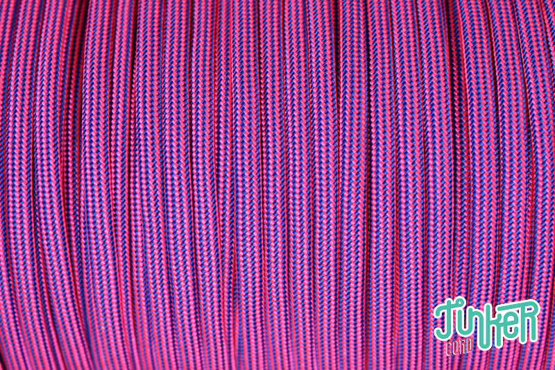 150 Meter Rolle Type III 550 Cord, Farbe NEON PINK & ELECTRIC BLUE STRIPE