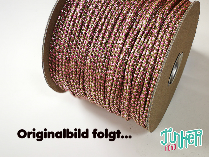 150 Meter Rolle Type II TINKER Cord, Farbe MOSS & ROSE PINK DIAMONDS