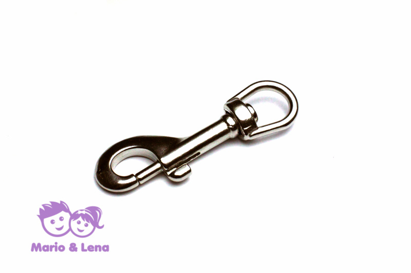 Carabiner with rolling swivel 16mm Silver