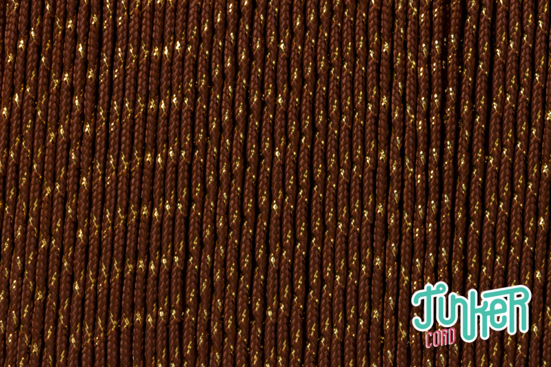 150 Meter Rolle Type II TINKER Cord, Farbe CHOCOLATE BROWN & GOLD METALLIC