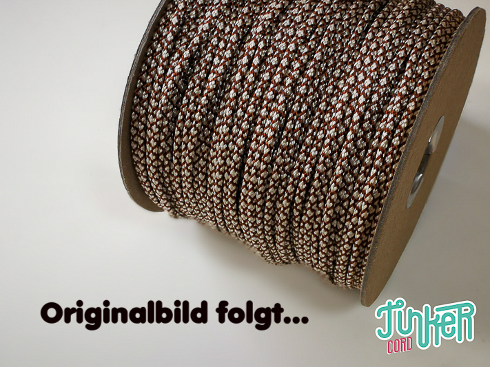150 Meter Rolle Type II TINKER Cord, Farbe CHOCOLATE BROWN & CREAM DIAMONDS