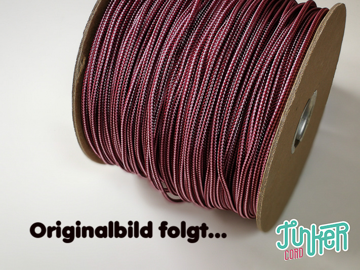 150 Meter Rolle Type II TINKER Cord, Farbe LAVENDER PINK & BURGUNDY STRIPE