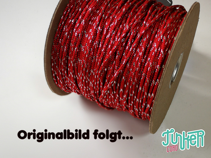 CUSTOM CUT Type II TINKER Cord in color IMPERIAL RED & SILVER METALLIC