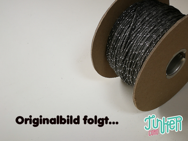 150m Spool Type I TINKER Cord in color CHARCOAL GREY & SILVER METALLIC