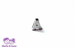 Chrom Letter - A - to bead 14mm Silver