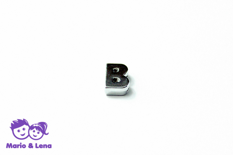 Chrom Letter - B - to bead 14mm Silver