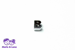 Chrombuchstabe - B - zum Aufschieben 14mm Silber