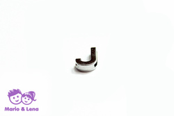 Chrombuchstabe - J -  zum Aufschieben 14mm Silber