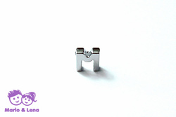 Chrom Letter - M - to bead 14mm Silver