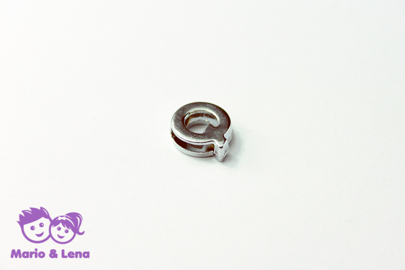 Chrom Letter - Q - to bead 14mm Silver
