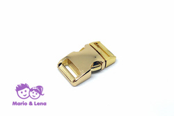 Aluminium Buckle 5/8  brass plated, high-ploish