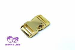 Aluminium Schnalle 20mm  Gold, Messing, Hochglanz