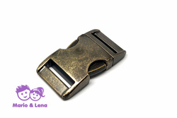 Aluminium Schnalle 25mm  Messing, Antik