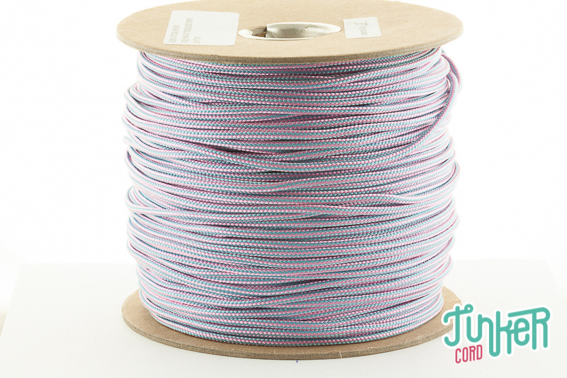 150m Spool Type II TINKER Cord in color ROSE PINK & TURQUOISE STRIPE
