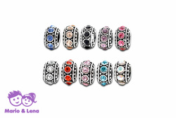 Donut Bead Silver with silver Stones