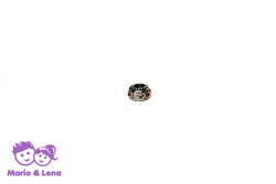 Donut Bead Silver with light-orange Stones