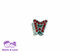 Rhinestone Charm to bead Butterfly Red