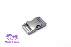 Aluminium Schnalle 16mm  Silber, Satiniert