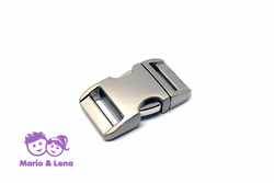 Aluminium Schnalle 20mm  Silber, Satiniert
