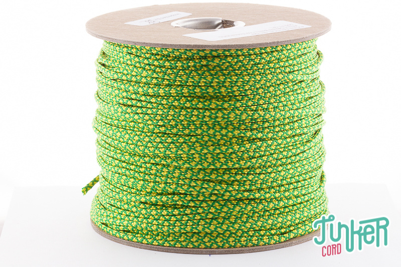 CUSTOM CUT Type II TINKER Cord in color KELLY GREEN & YELLOW DIAMONDS