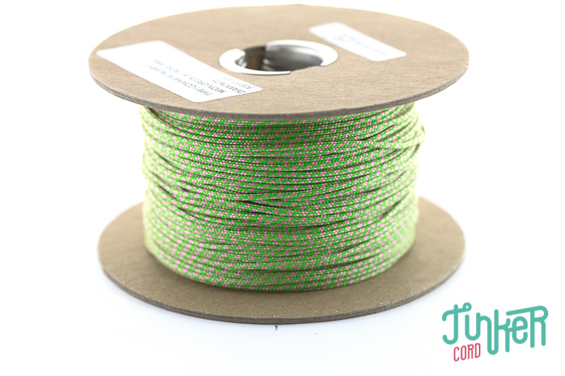 150m Spool Type I TINKER Cord in color NEON GREEN & ROSE PINK DIAMONDS