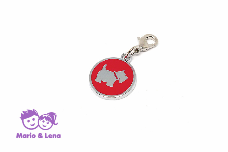 Necklace Pendant Dog Red 20mm