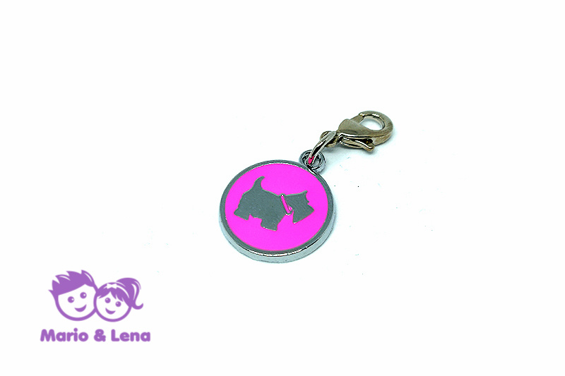 Necklace Pendant Dog Lilac 20mm