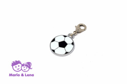 Necklace Pendant Ball Black-White 19mm