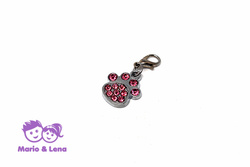 Halsbandanhnger Strass Pfote Rosa 16mm