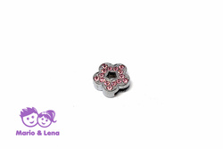 Strassanhänger zum Aufschieben Blume Rosa 15mm