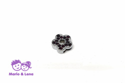 Strassanhnger zum Aufschieben Blume Lila 15mm