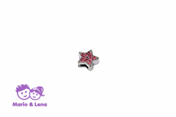 Rhinestone Charm to bead Star Pink 12mm